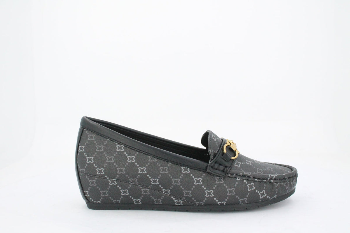 KORA WEDGE MOCCASINS - BLACK