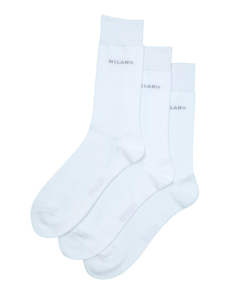 MID CALF 3PK WHTE SOCKS