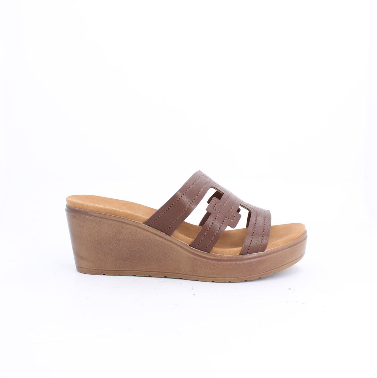 ESTRELA WEDGE SANDALS - BROWN